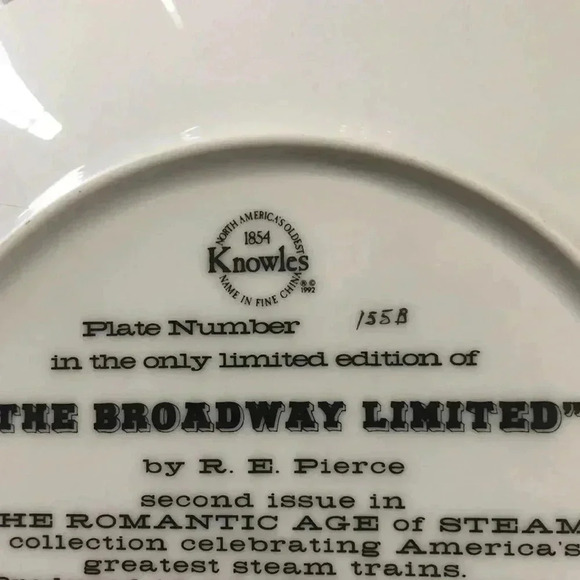 Knowles collector plate The Broadway limited by R.E. Pierce train collection - Picture 7 of 7